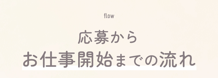 応募からお仕事開始までの流れ