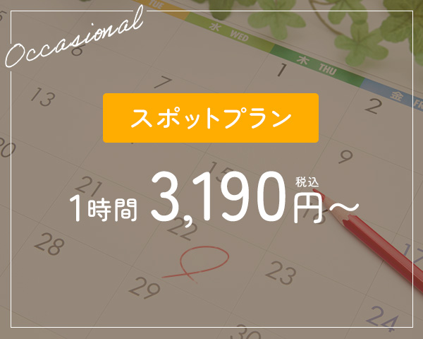スポットプラン 1時間3,190円から